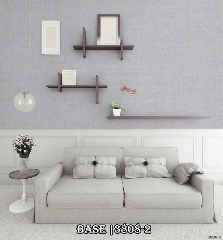 Một gợi ý cho mẫu giấy dán tường đằng sau sofa, đơn giản nhẹ nhàng nhưng rất tinh tế.