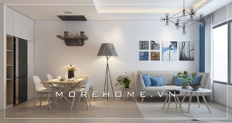 Thiết kế phòng khách chung cư đẹp tinh tế và ấn tượng góp phần mang tới không khí gia đình đầm ấm.
