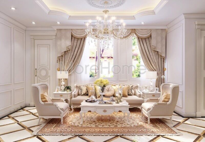 Ghế sofa tần bì nhập khẩu có phun sơn trắng cao cấp, tạo nên sự sang trọng và ấn tượng không thể bỏ qua.